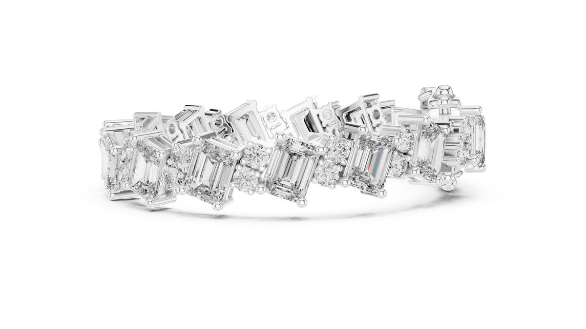 Emerald Tennis Lab Grown Diamond Bracelet