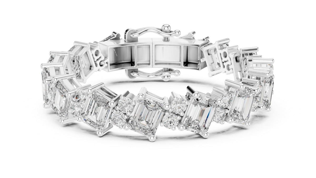 Emerald Tennis Lab Grown Diamond Bracelet