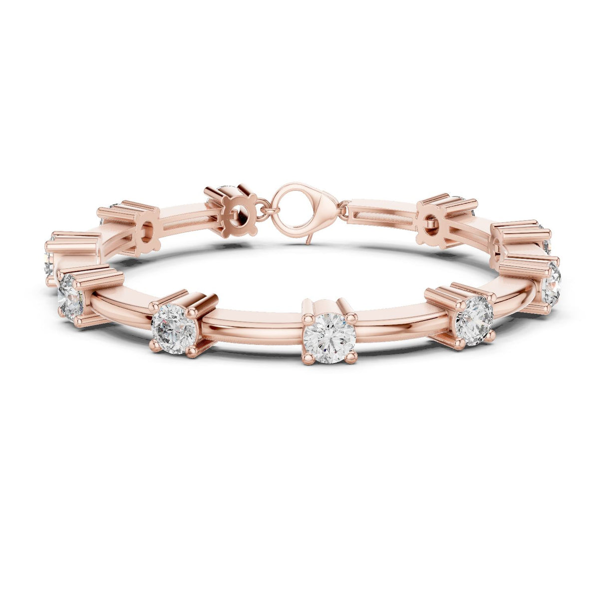 Round Station Lab Grown Diamond Bracelet