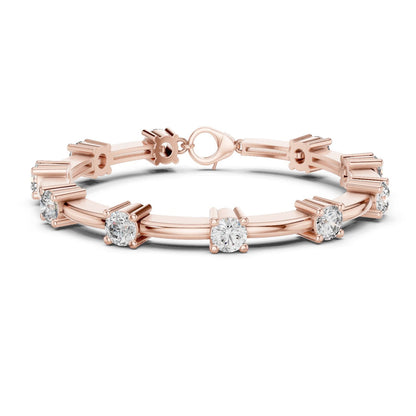 Round Station Lab Grown Diamond Bracelet