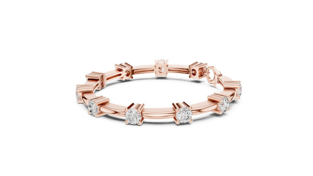 Round Station Lab Grown Diamond Bracelet