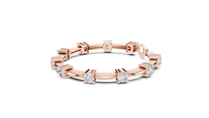 Round Station Lab Grown Diamond Bracelet