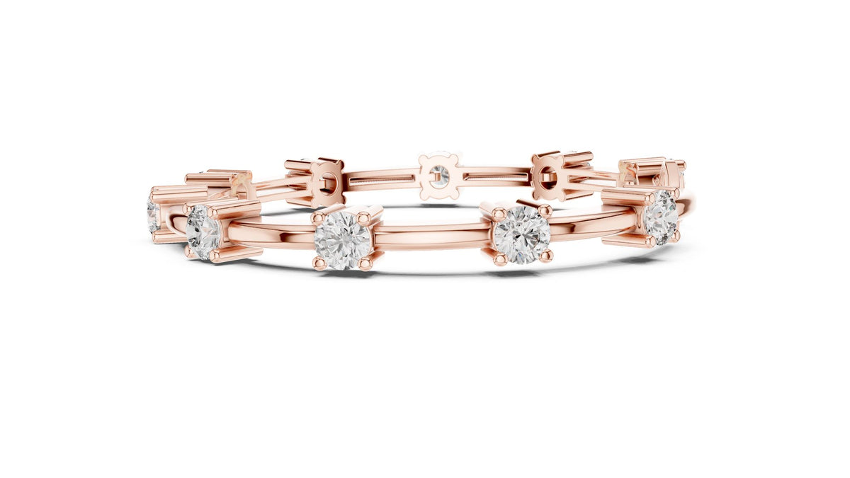 Round Station Lab Grown Diamond Bracelet