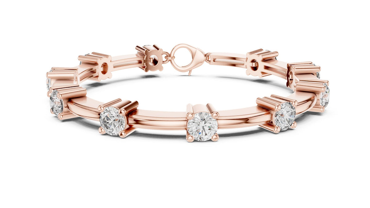 Round Station Lab Grown Diamond Bracelet