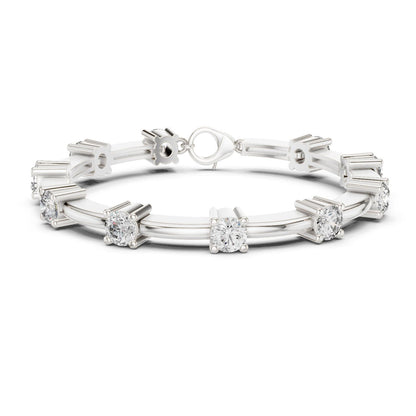 Round Station Lab Grown Diamond Bracelet