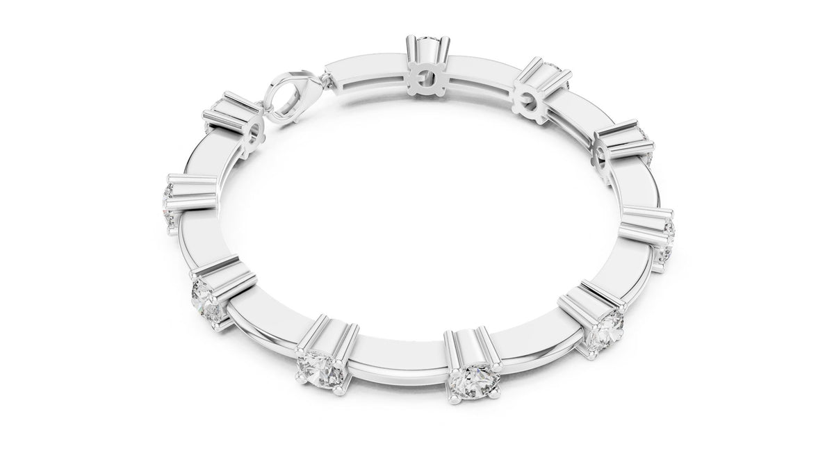 Round Station Lab Grown Diamond Bracelet