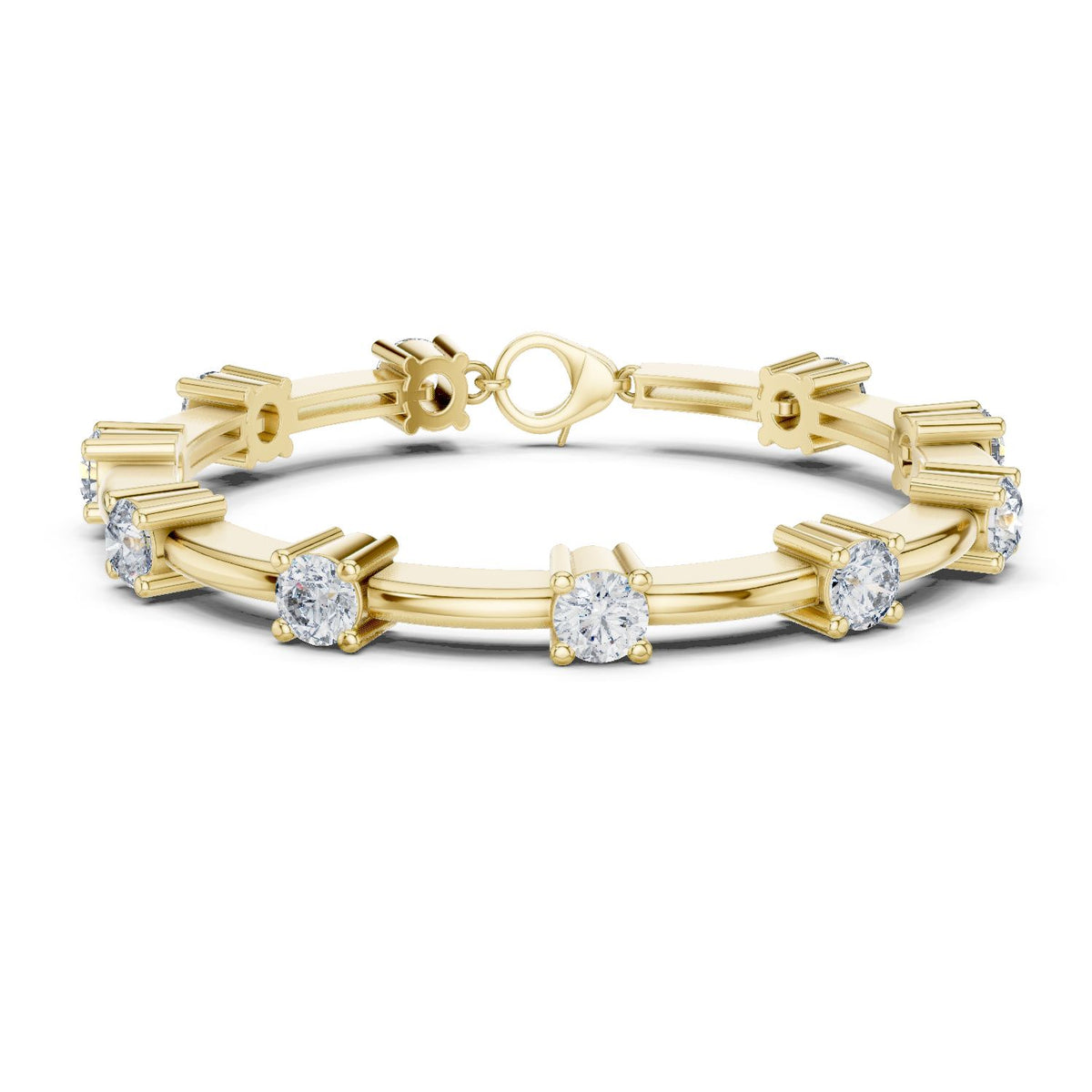 Round Station Lab Grown Diamond Bracelet
