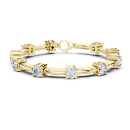 Round Station Lab Grown Diamond Bracelet