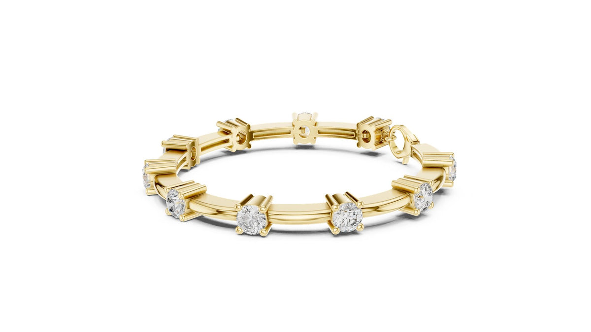Round Station Lab Grown Diamond Bracelet