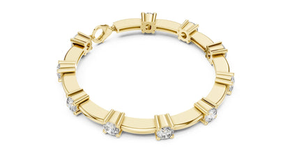 Round Station Lab Grown Diamond Bracelet