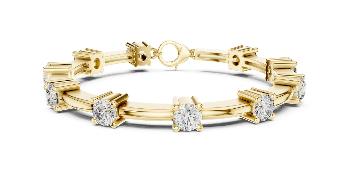 Round Station Lab Grown Diamond Bracelet
