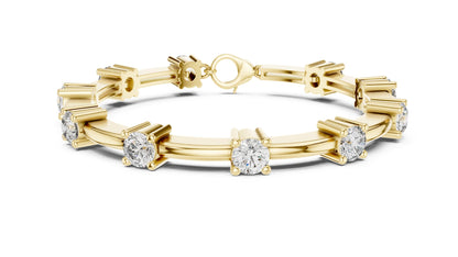 Round Station Lab Grown Diamond Bracelet