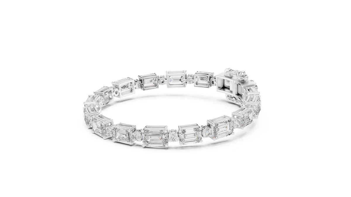 Emerald Tennis Lab Grown Diamond Bracelet