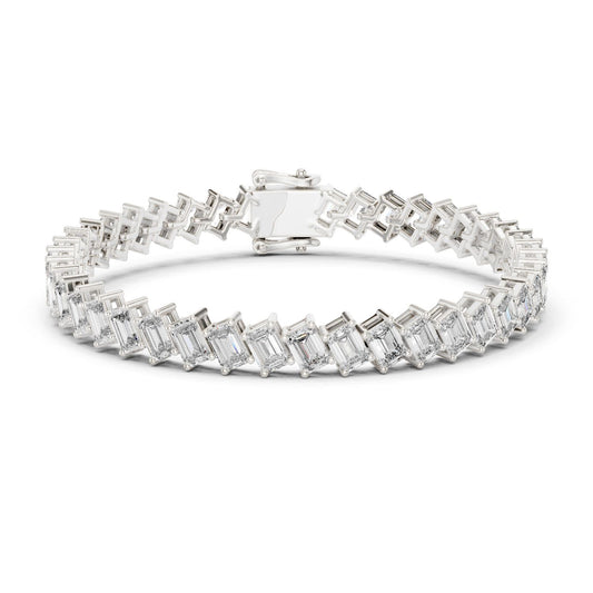 Emerald Tennis Lab Grown Diamond Bracelet