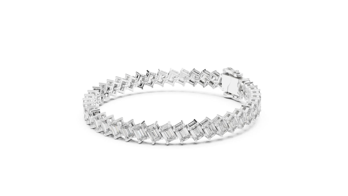 Emerald Tennis Lab Grown Diamond Bracelet