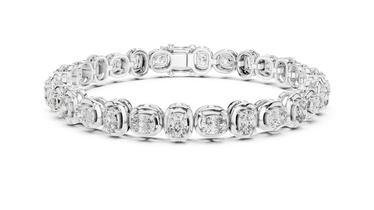 Cushion Tennis Lab Grown Diamond Bracelet