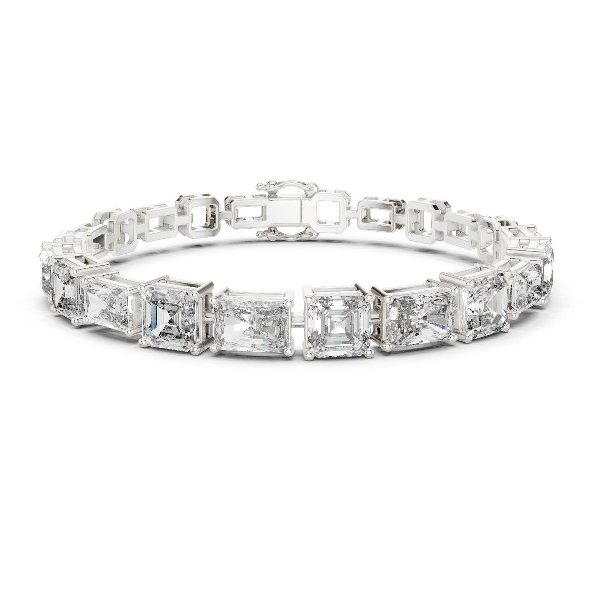 Emerald Tennis Lab Grown Diamond Bracelet