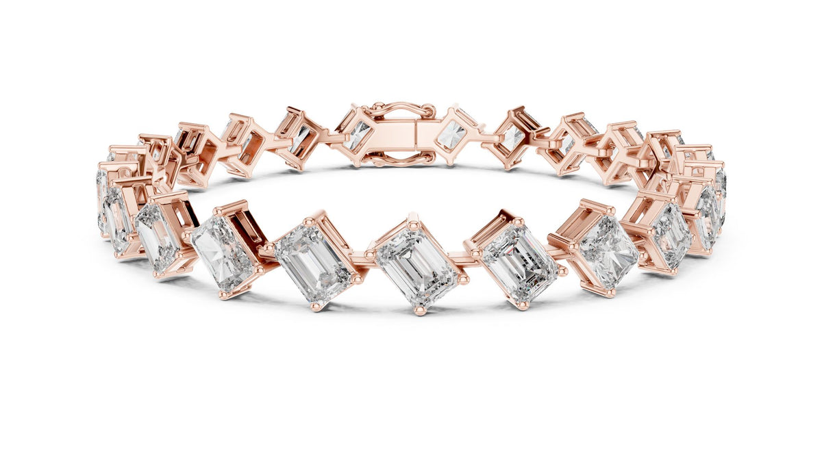 Emerald Tennis Lab Grown Diamond Bracelet
