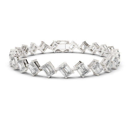 Emerald Tennis Lab Grown Diamond Bracelet