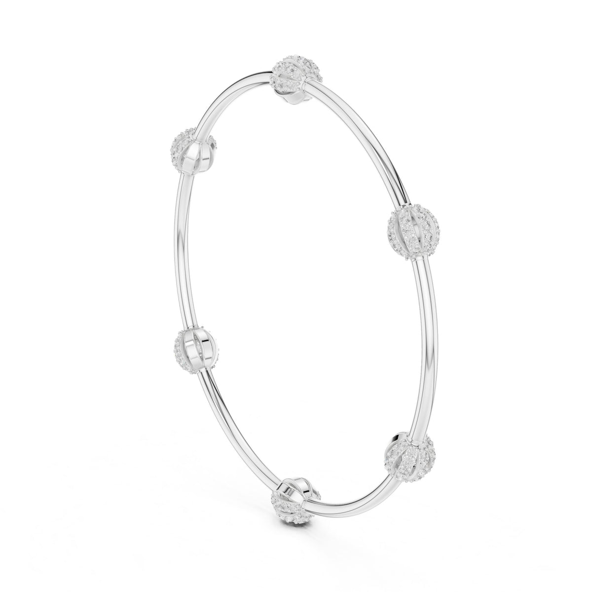 Round Bangle Lab Grown Diamond Bracelet