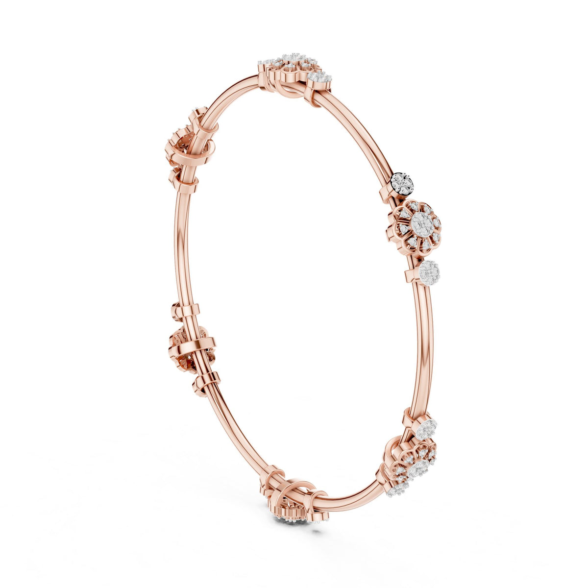 Round Bangle Lab Grown Diamond Bracelet