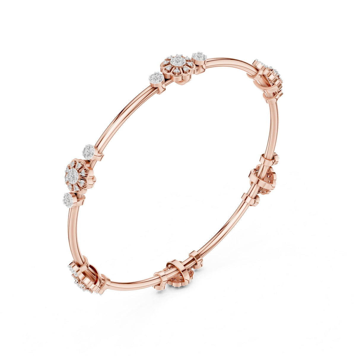 Round Bangle Lab Grown Diamond Bracelet