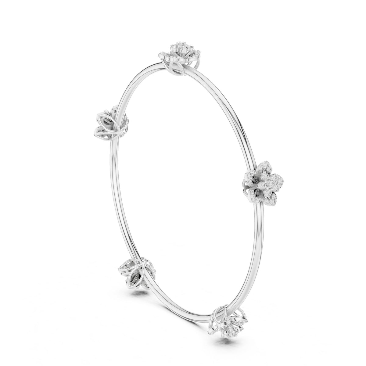 Round Bangle Lab Grown Diamond Bracelet