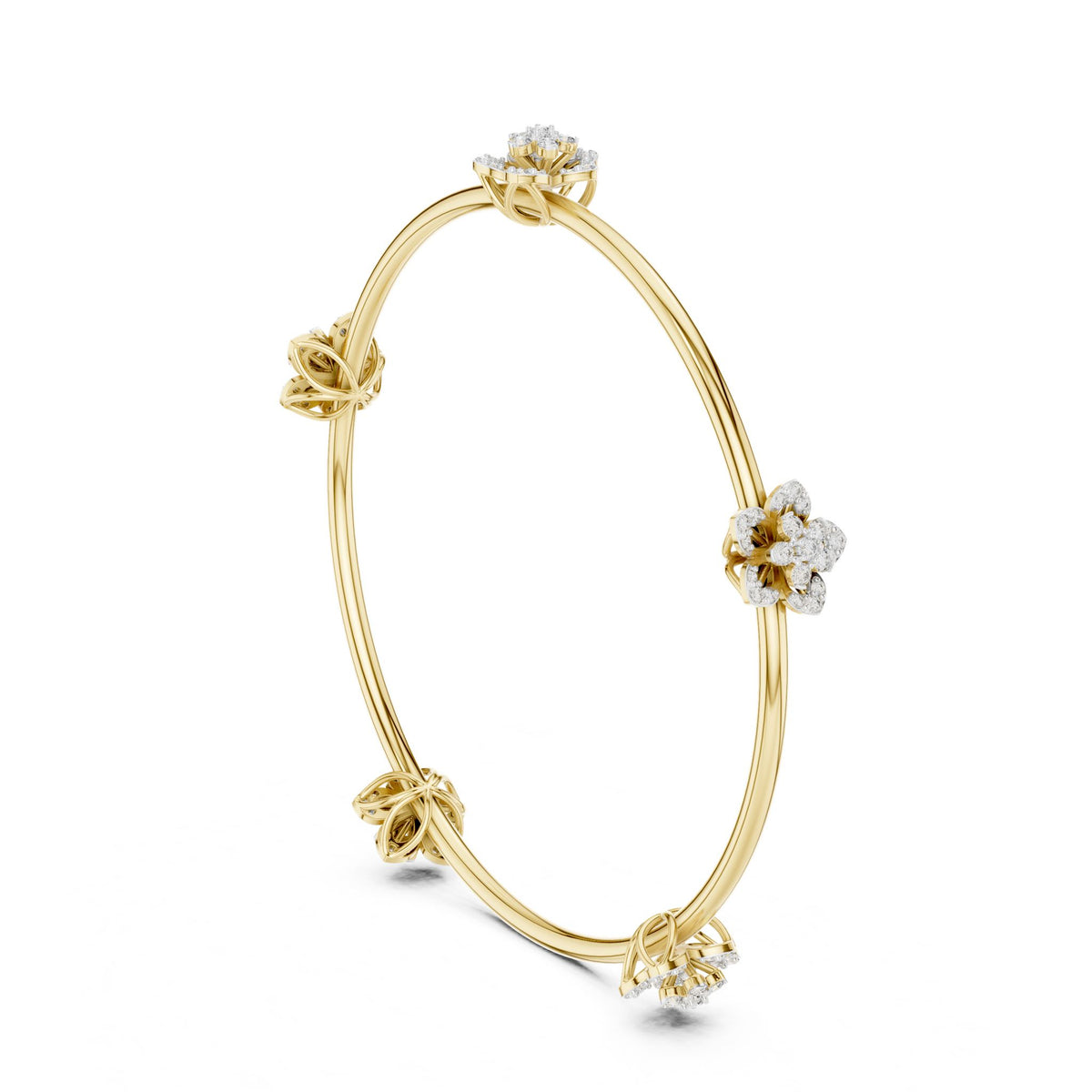 Round Bangle Lab Grown Diamond Bracelet