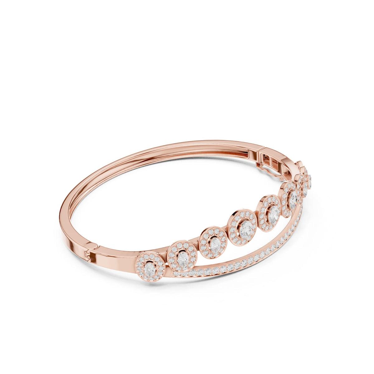 Oval Bangle Lab Grown Diamond Bracelet