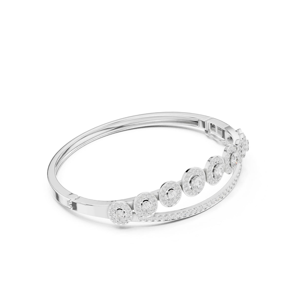 Oval Bangle Lab Grown Diamond Bracelet