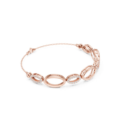 Oval Link Lab Grown Diamond Bracelet