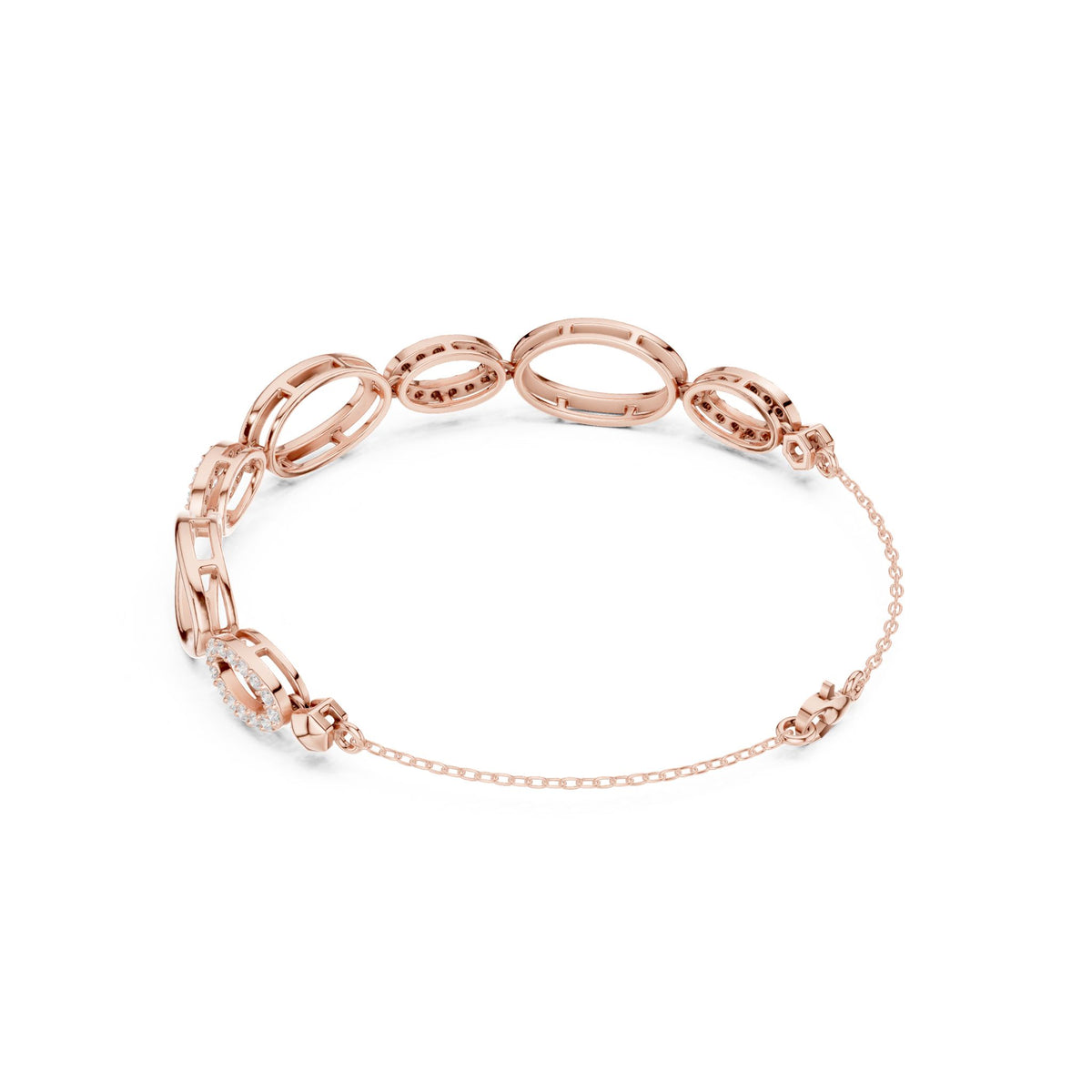 Oval Link Lab Grown Diamond Bracelet