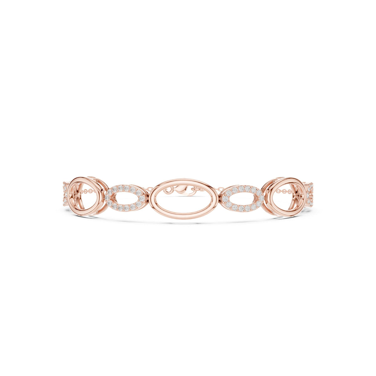 Oval Link Lab Grown Diamond Bracelet