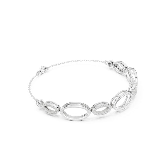 Oval Link Lab Grown Diamond Bracelet