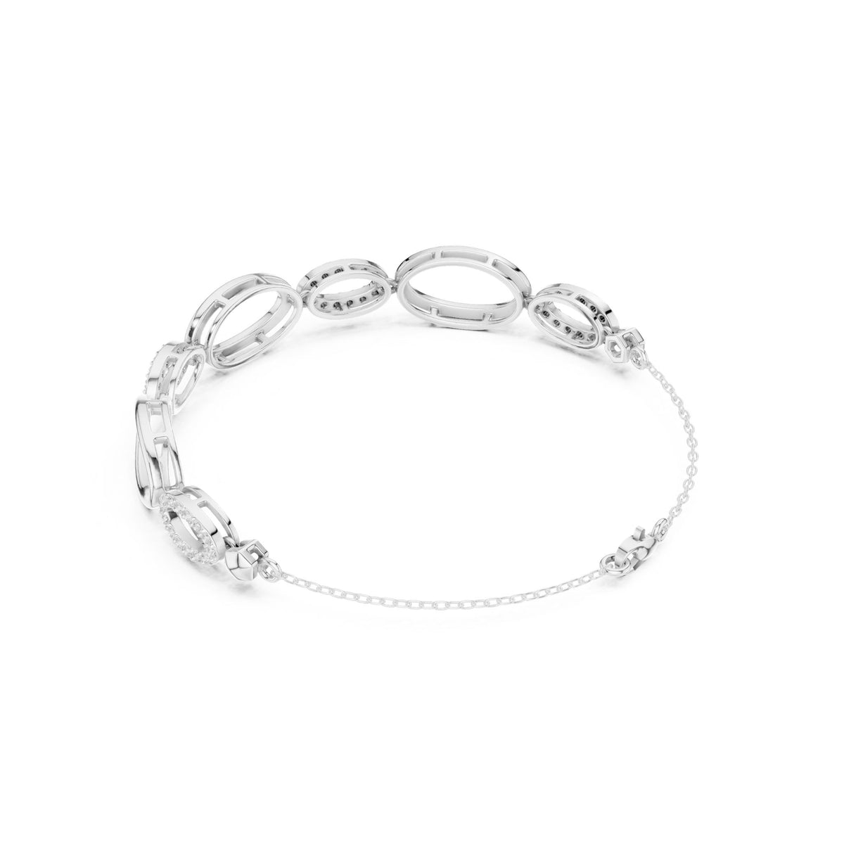 Oval Link Lab Grown Diamond Bracelet