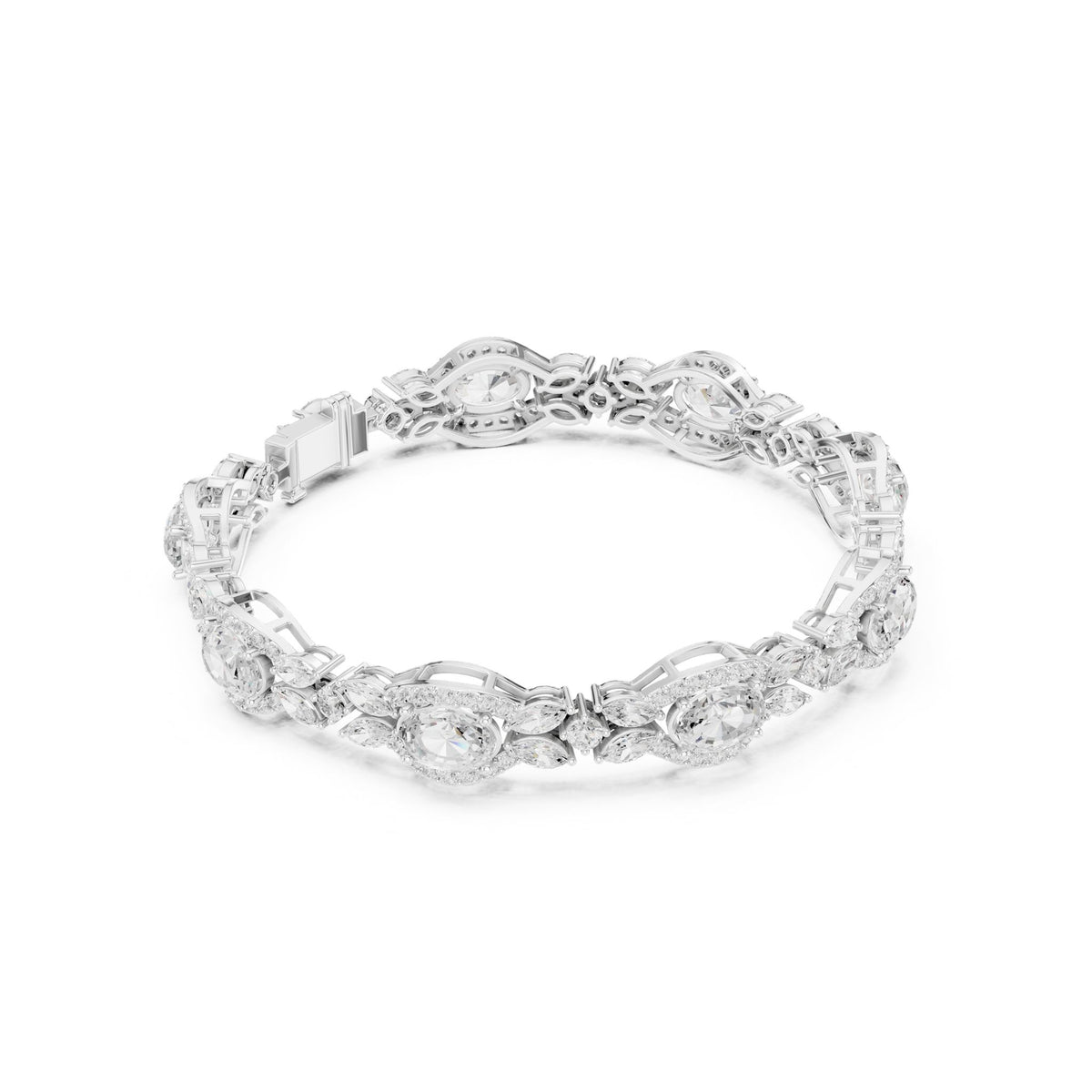 Oval Link Lab Grown Diamond Bracelet