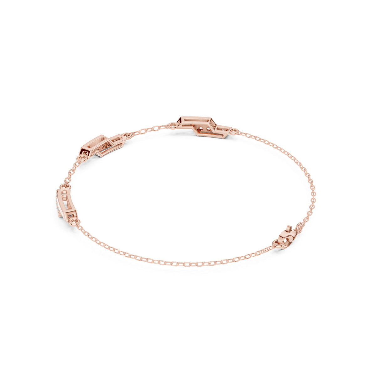 Round Station Lab Grown Diamond Bracelet