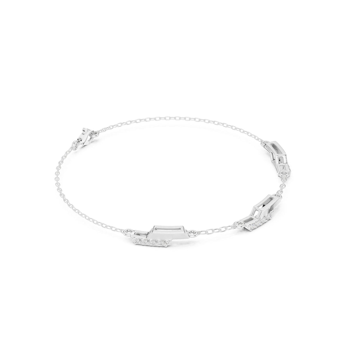Round Station Lab Grown Diamond Bracelet