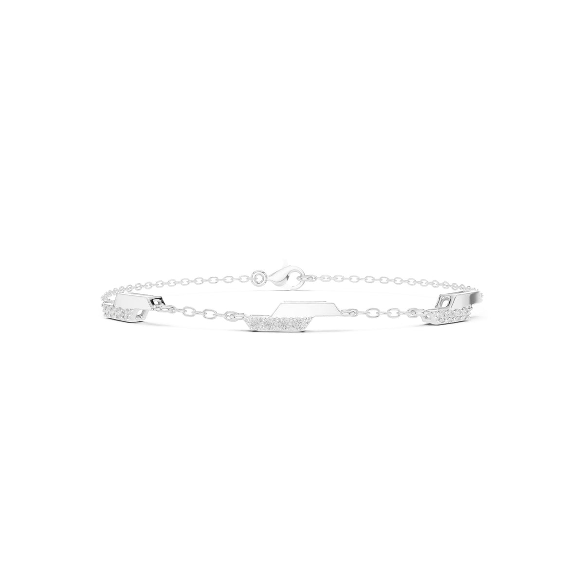 Round Station Lab Grown Diamond Bracelet