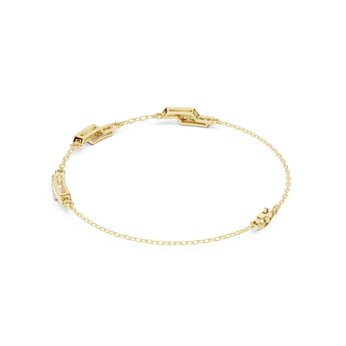 Round Station Lab Grown Diamond Bracelet