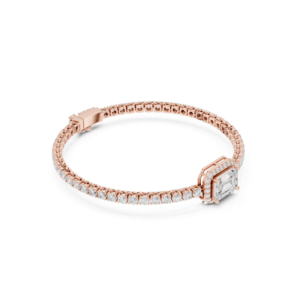 Emerald Tennis Lab Grown Diamond Bracelet