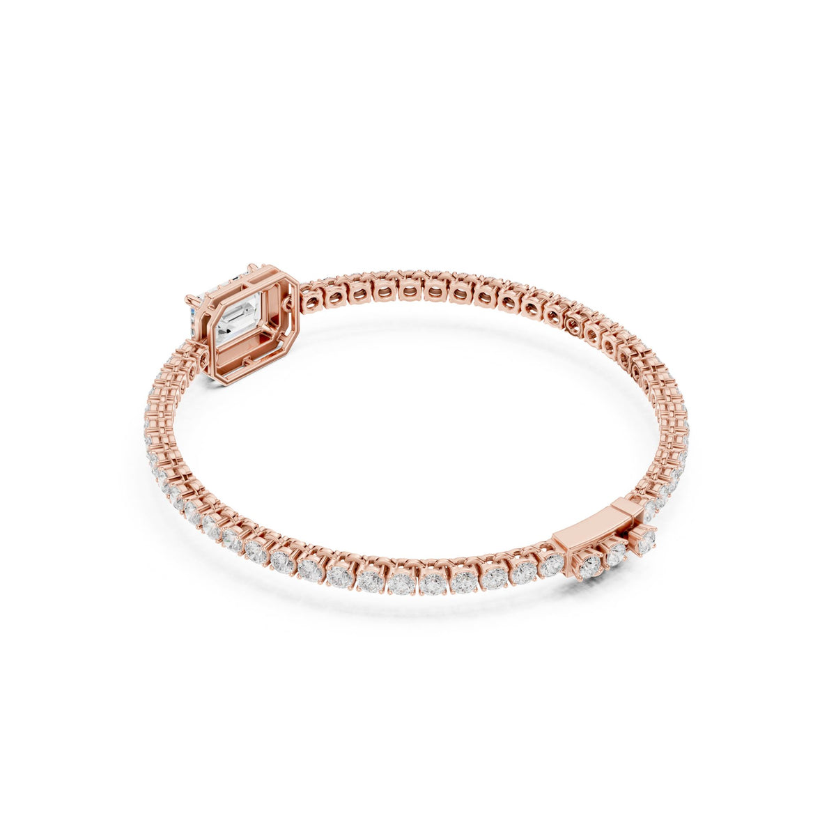 Emerald Tennis Lab Grown Diamond Bracelet