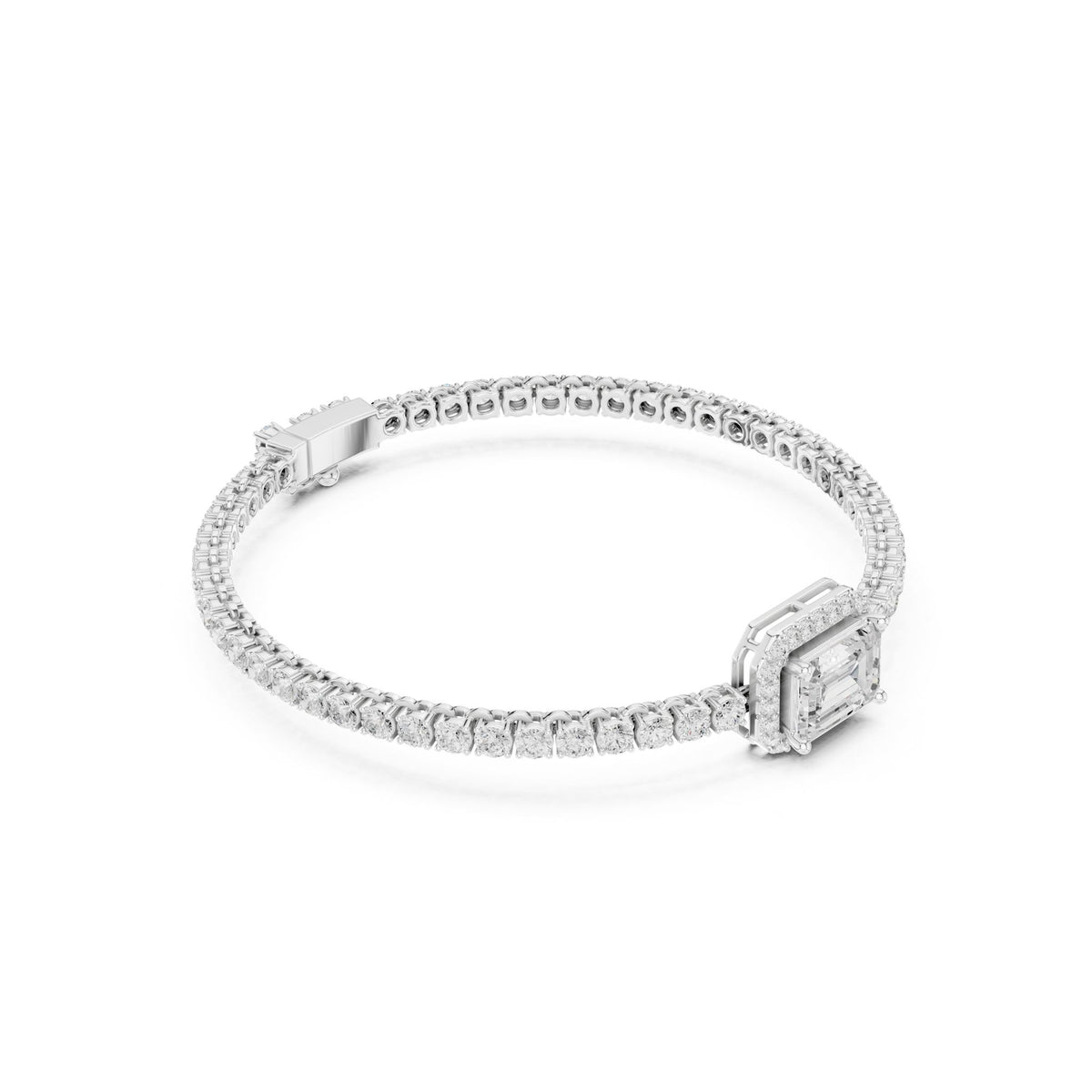 Emerald Tennis Lab Grown Diamond Bracelet