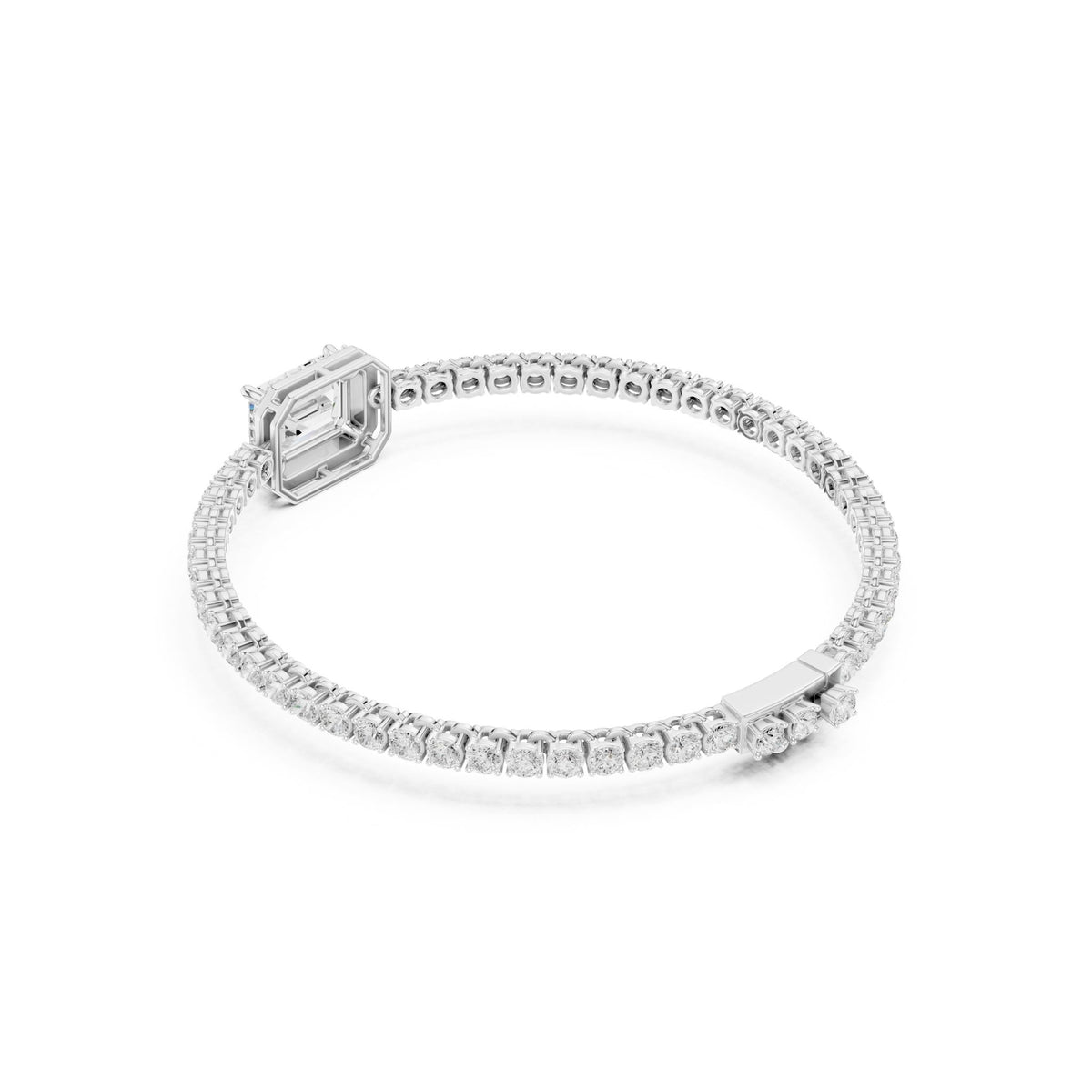 Emerald Tennis Lab Grown Diamond Bracelet
