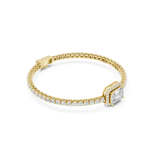 Emerald Tennis Lab Grown Diamond Bracelet