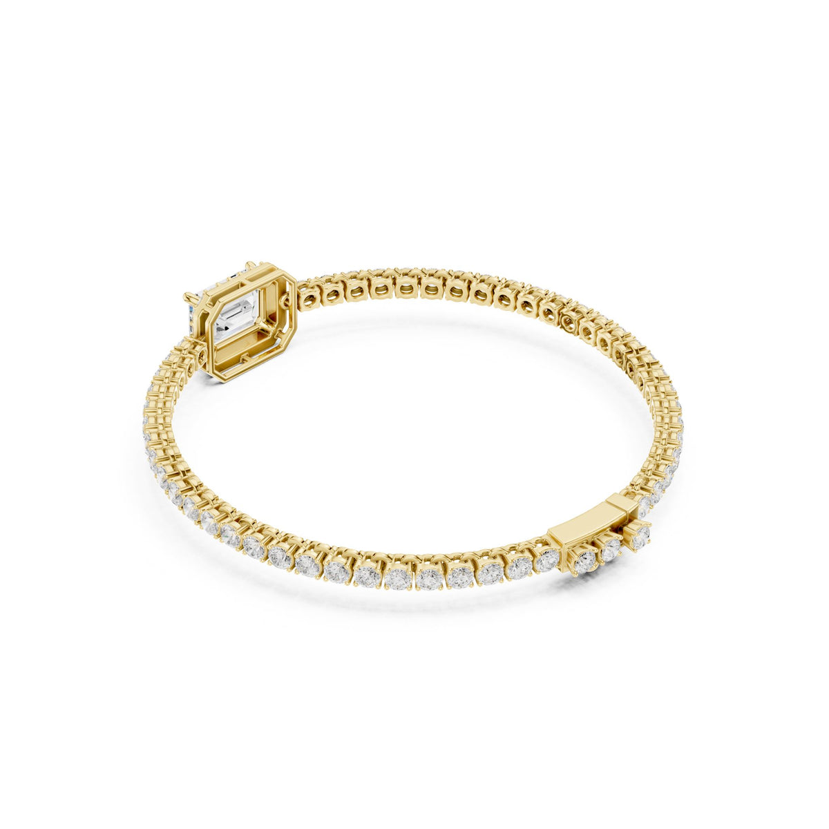 Emerald Tennis Lab Grown Diamond Bracelet