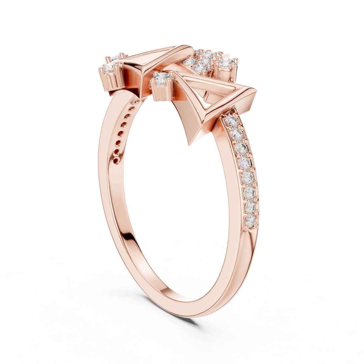 Round Lab Grown Diamond Cluster Engagement Ring