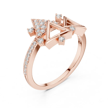 Round Lab Grown Diamond Cluster Engagement Ring
