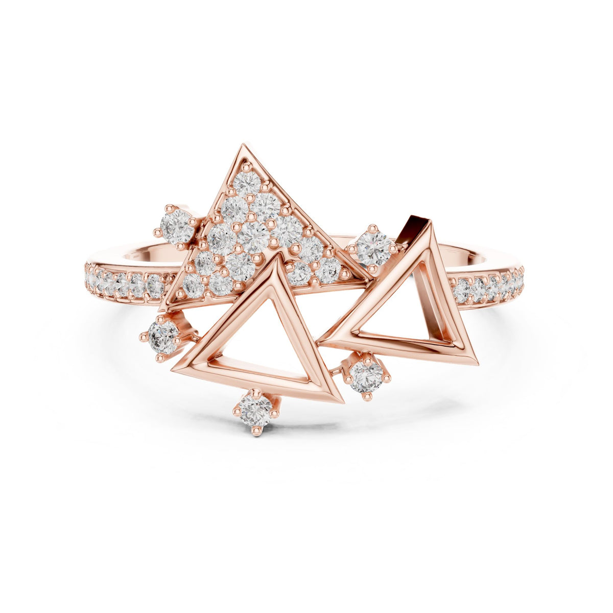 Round Lab Grown Diamond Cluster Engagement Ring