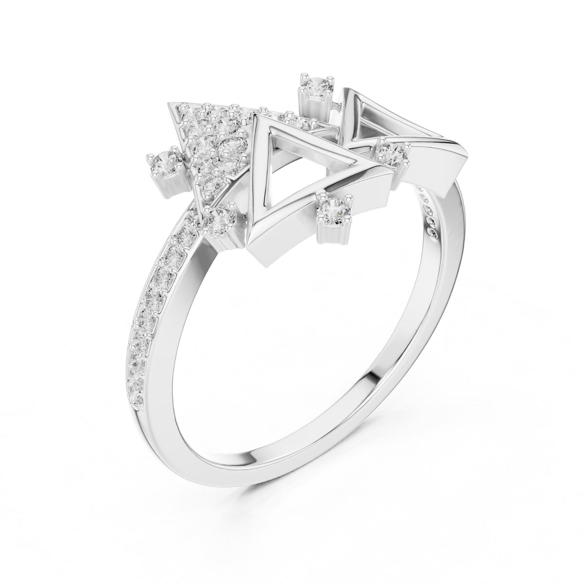 Round Lab Grown Diamond Cluster Engagement Ring